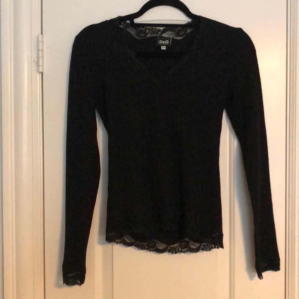 Dolce & Gabbana long sleeve thin top with lace